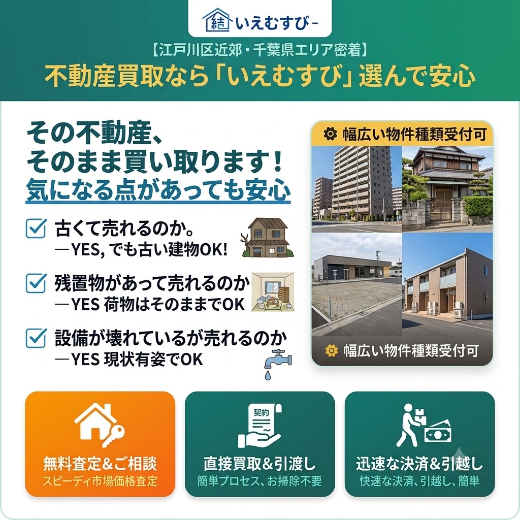 【そのままでOK】古い不動産・残置物あり物件の「直接買取」強化中！無料査定実施中