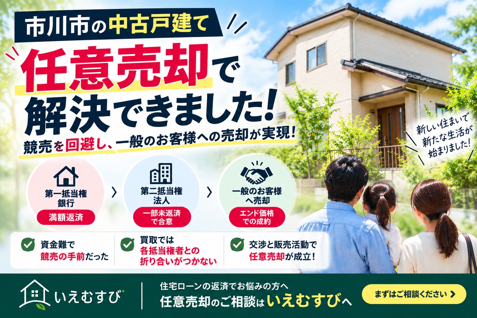 「市川市で任意売却に成功｜競売を回避し一般のお客様への売却を実現」